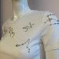 White t-shirt with rhinestones on the bust