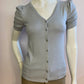 Gray knit cardigan with very soft and stretchy puffed sleeve