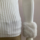 Ribbed sweater with faux fur sleeves