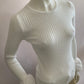 Ribbed sweater with faux fur sleeves