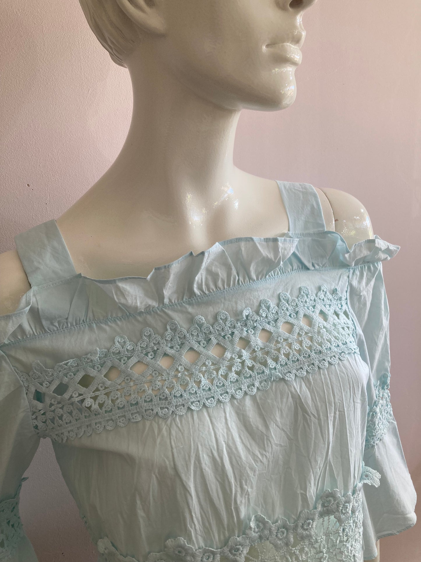 Blue hooked blouse top