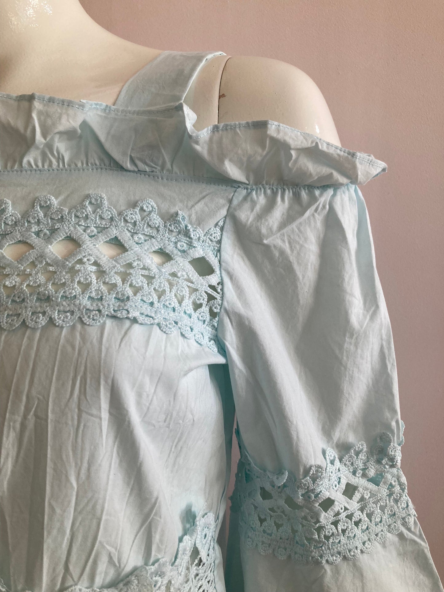 Blue hooked blouse top
