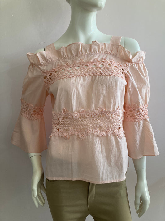 Pink hooked blouse top