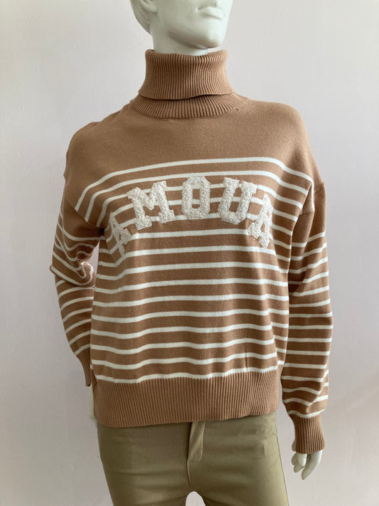 Pull Amour beige