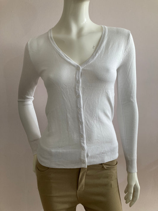 Very stretchy and very soft white knit cardigan