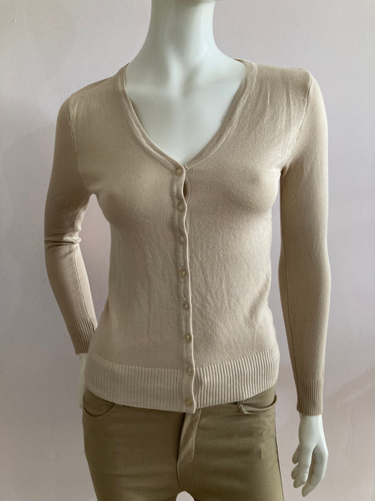 Very stretchy and very soft beige knit cardigan