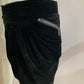 Black velvet mini skirt with pockets and lining