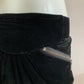 Black velvet mini skirt with pockets and lining