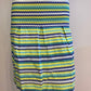Green striped skirt with pleats and back closure