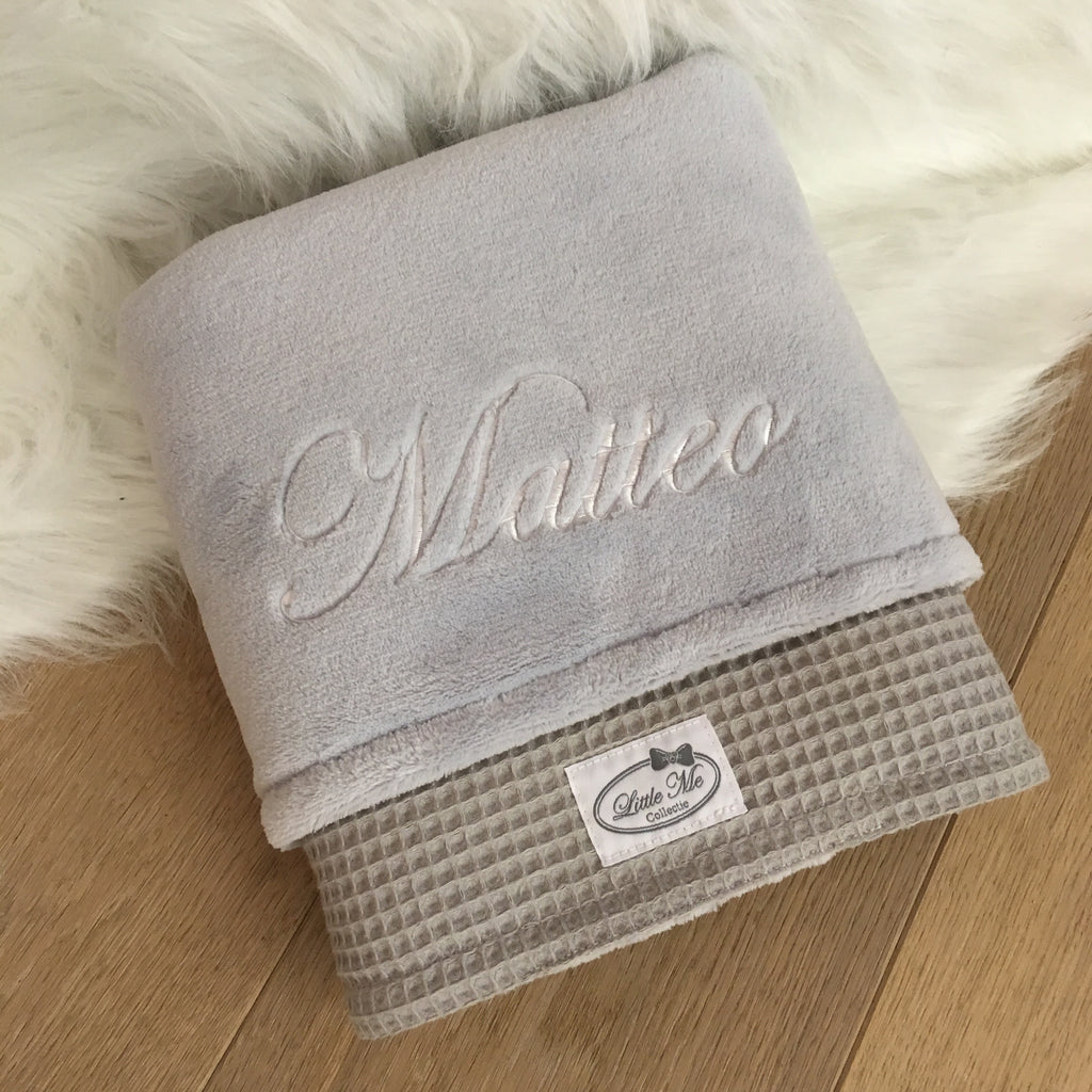 Winterdeken Warm wafel grijs