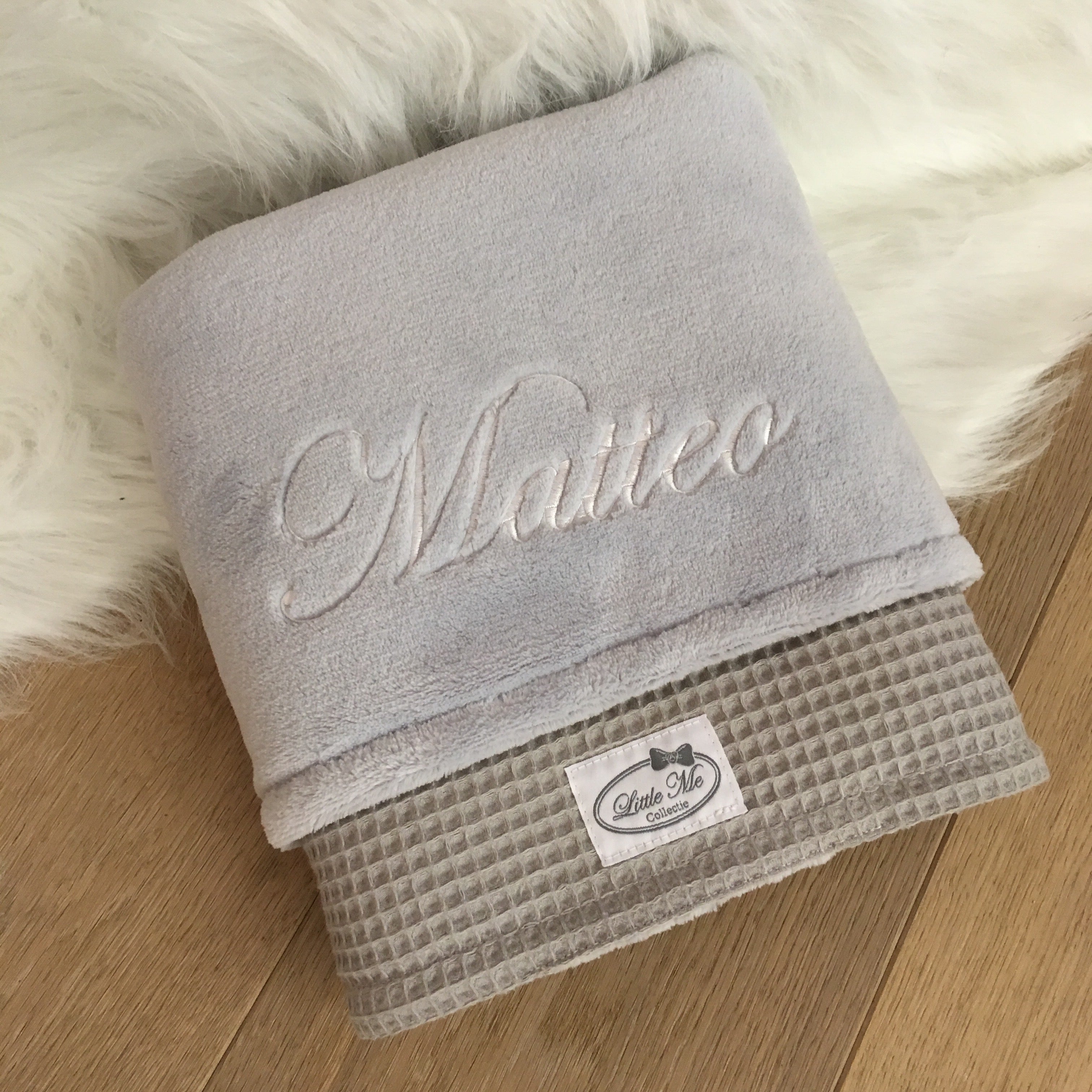 Winterdeken Warm wafel grijs