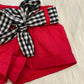 Setje baby topje, shortie & haarlintje rood