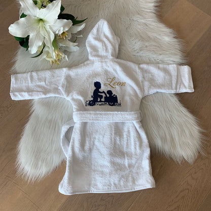 Baby badjas met naam | Gepersonaliseerde | Soft cloud