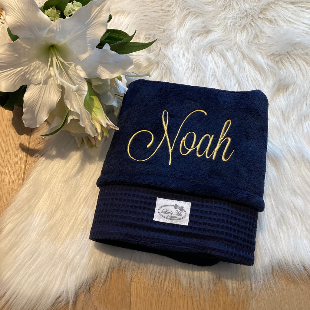 Winterdeken waffel Navy