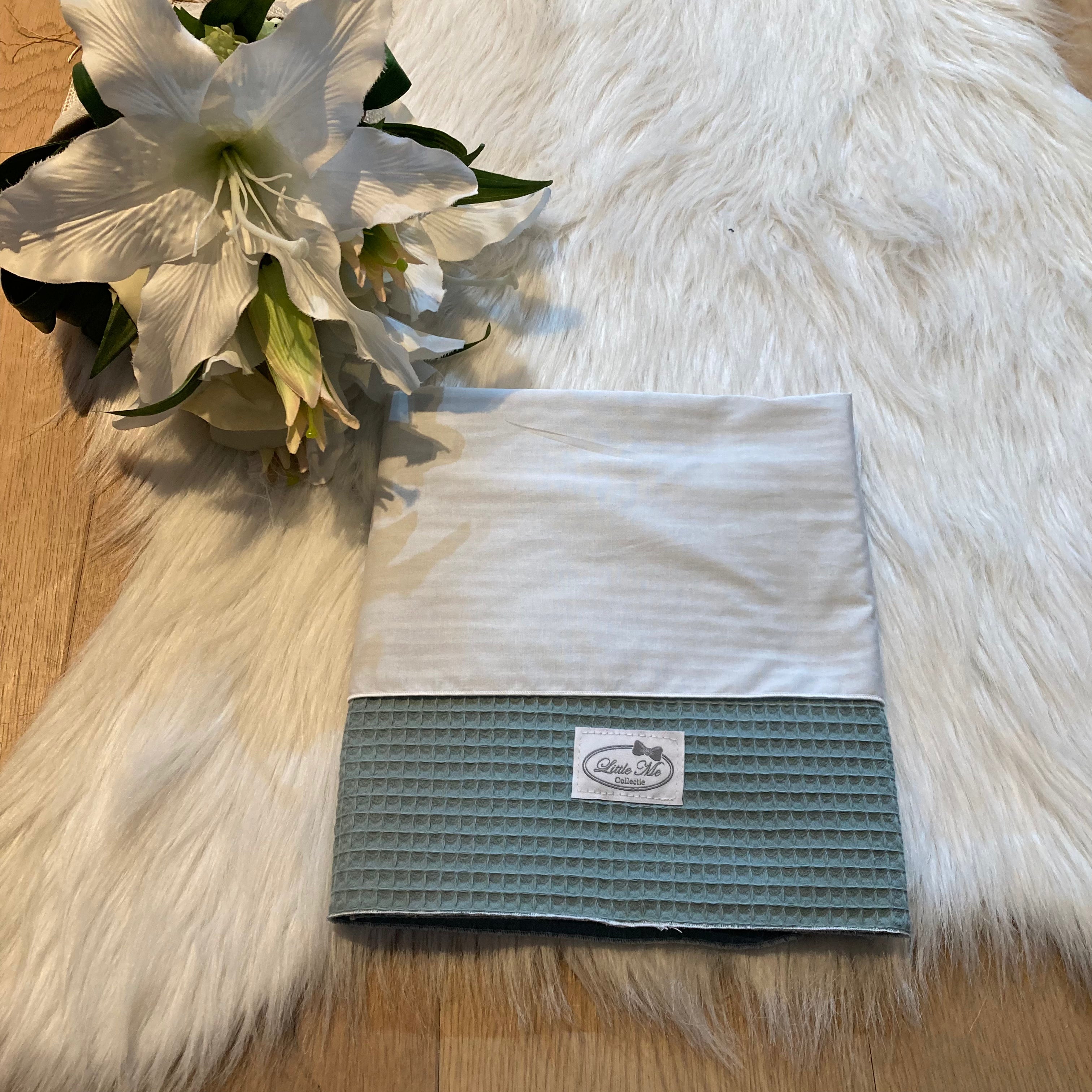 Laken wafel Zeegroen (75x100cm)