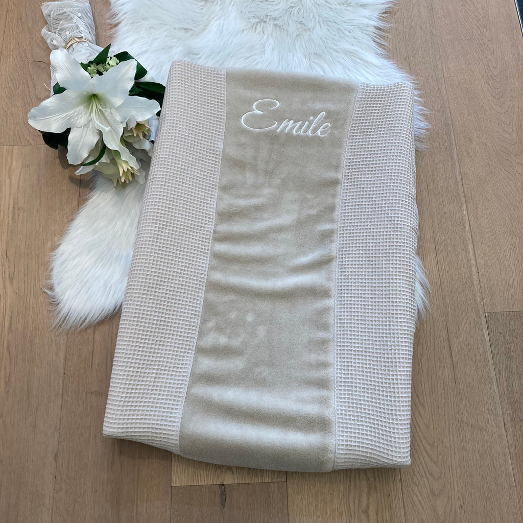 Hoes verzorgingskussen wafel beige /fleece beige