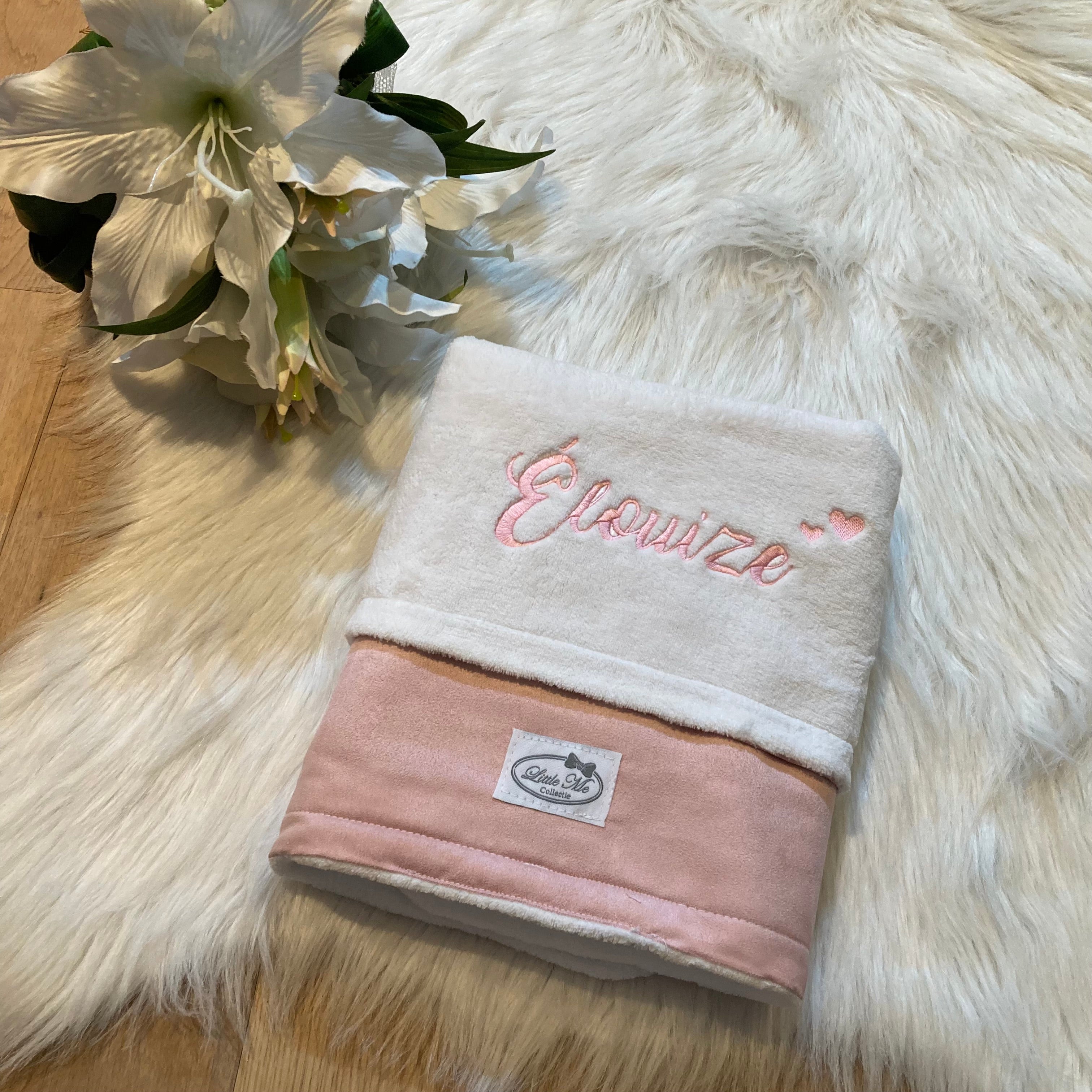 Winterdeken Soft suède roze/wit