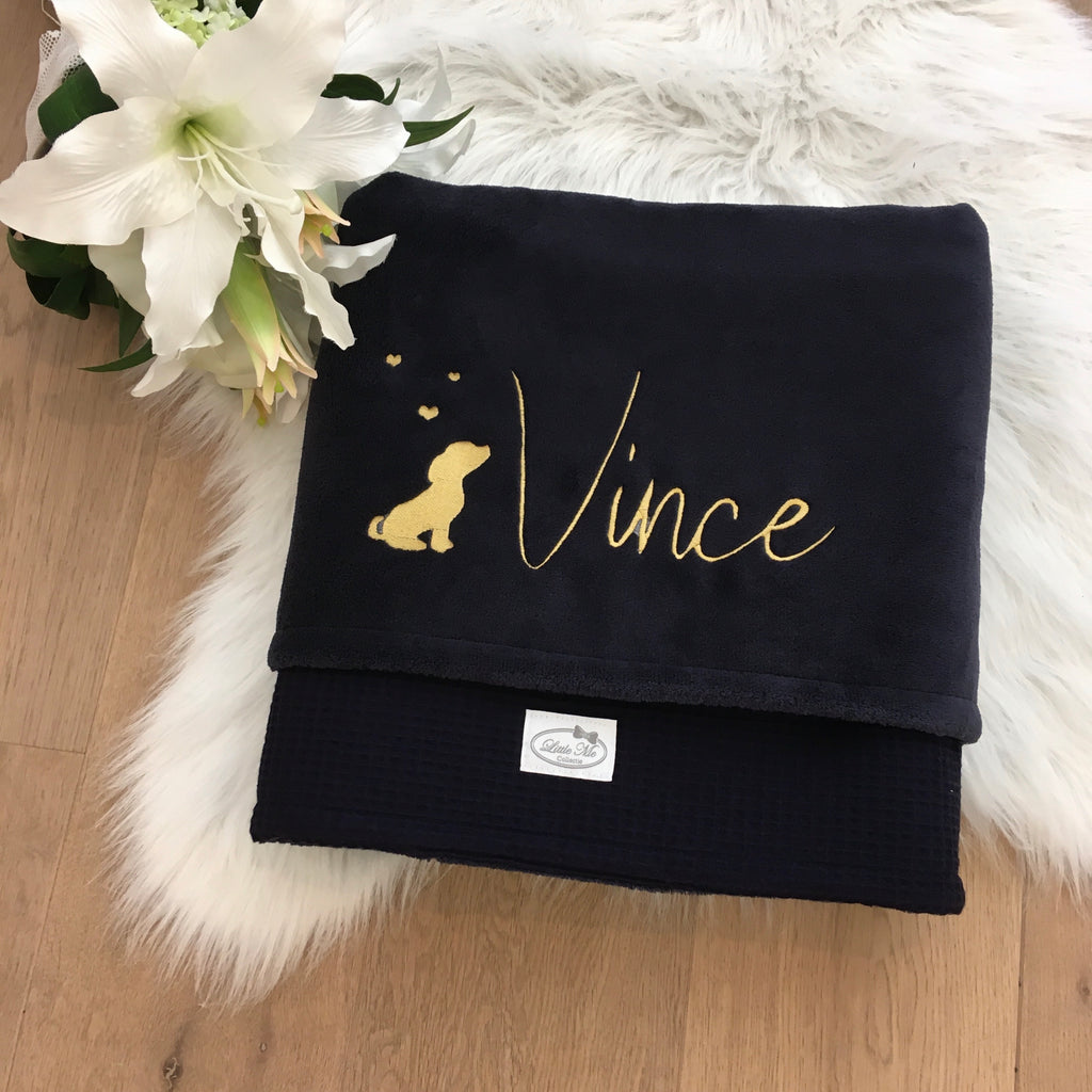 Winterdeken waffel Navy