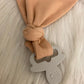 Bib with pacifier clip Light Peach