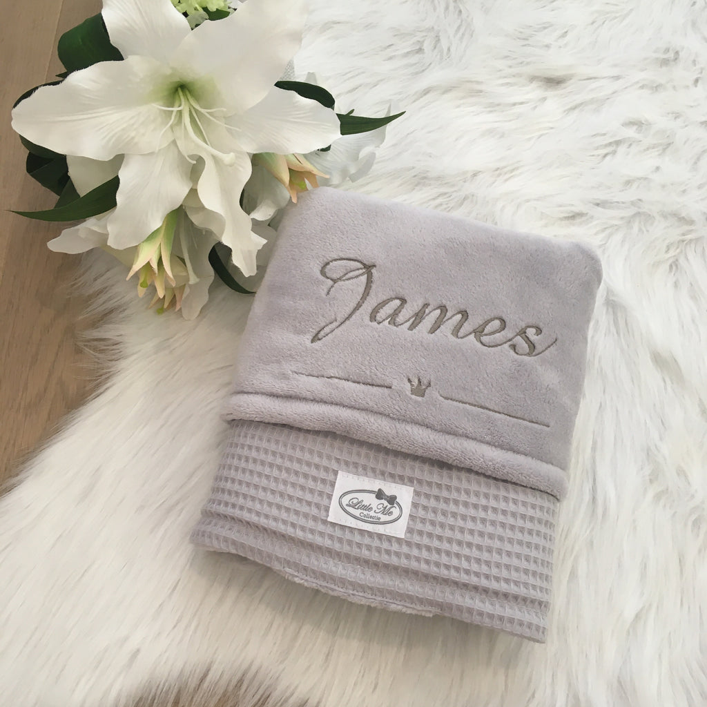 Winterdeken Warm wafel grijs