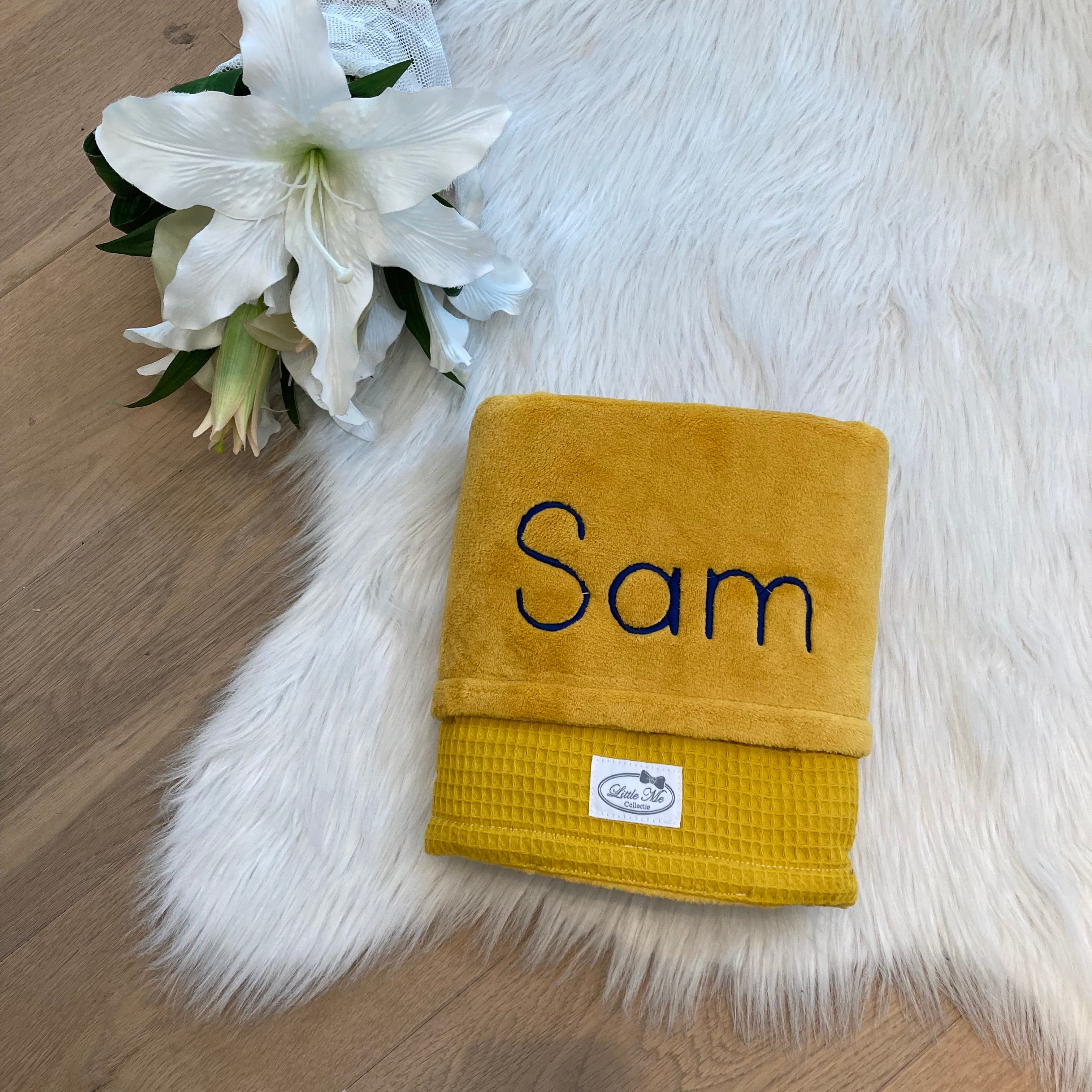 Winterdeken Warm wafel oker