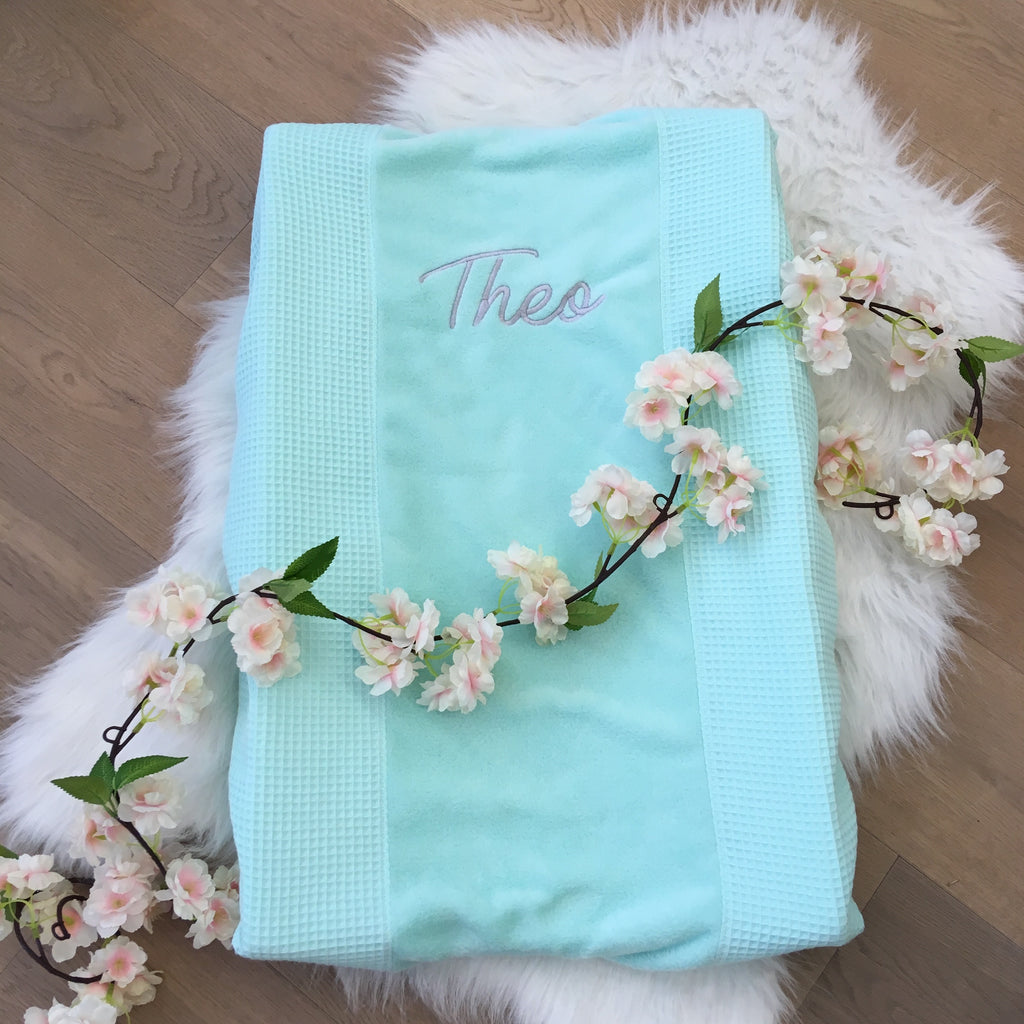 Hoes verzorgingskussen wafel munt /fleece munt