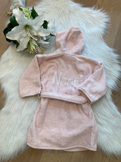Baby badjas met naam | Gepersonaliseerde | Powder blush