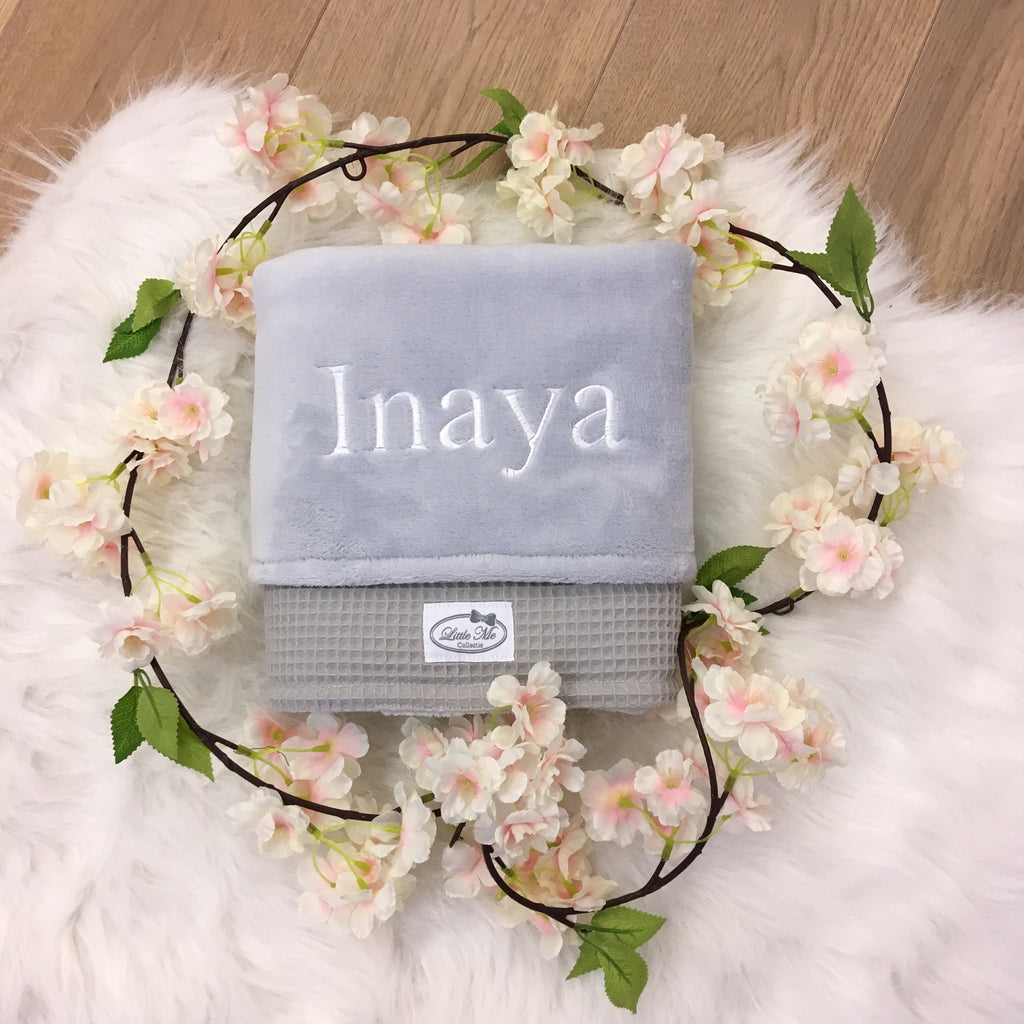 Winterdeken Warm wafel grijs