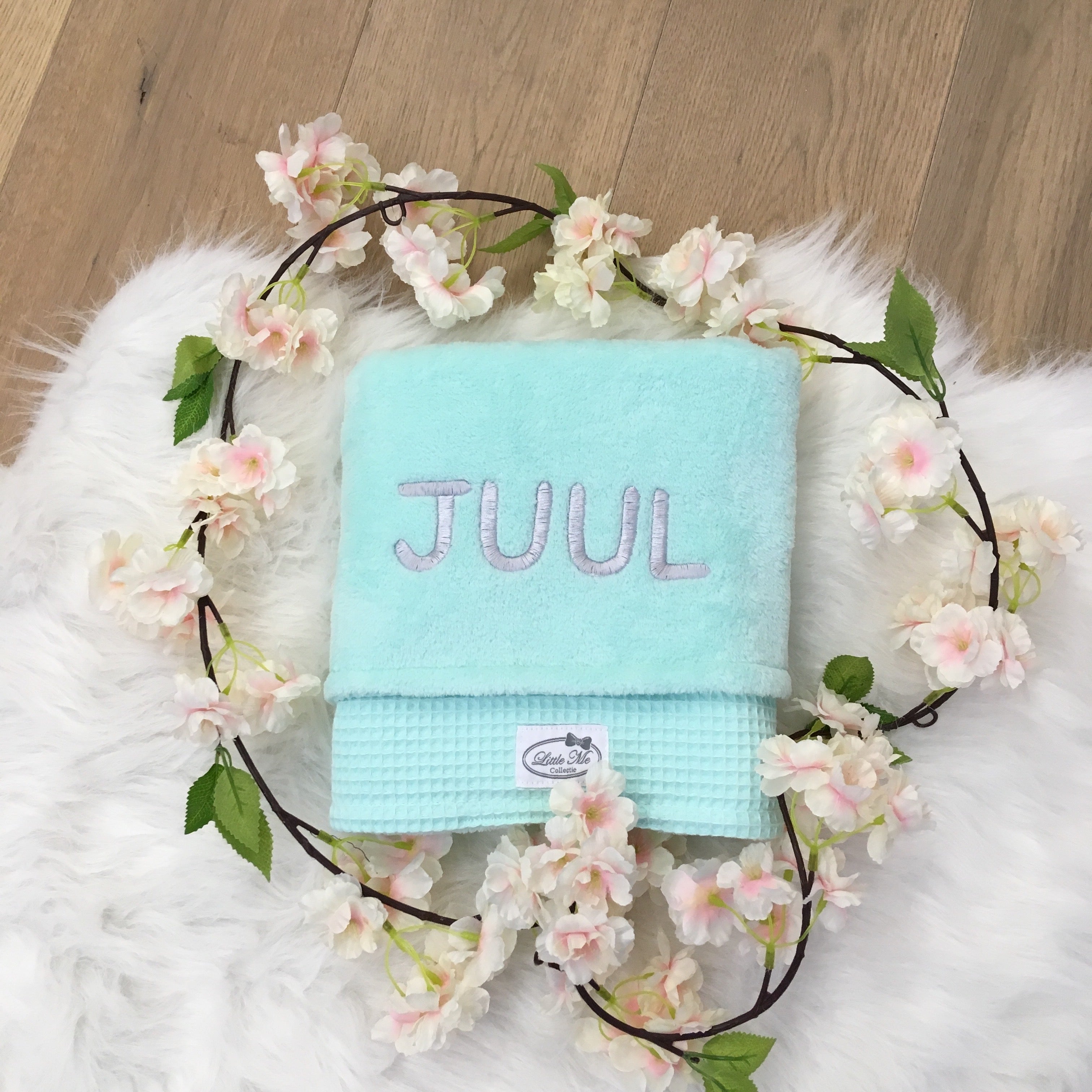 Winterdeken warm wafel munt