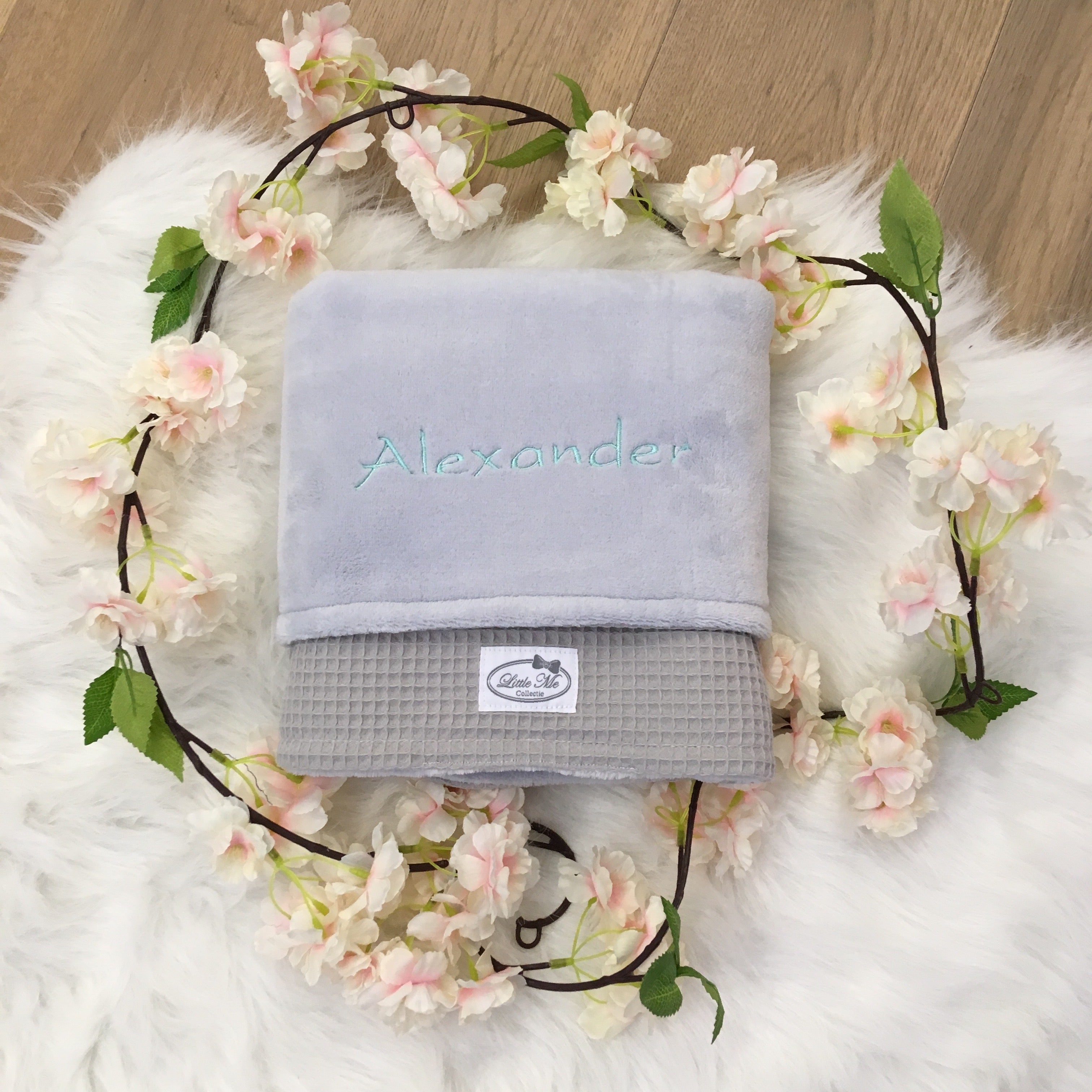 Winterdeken Warm wafel grijs