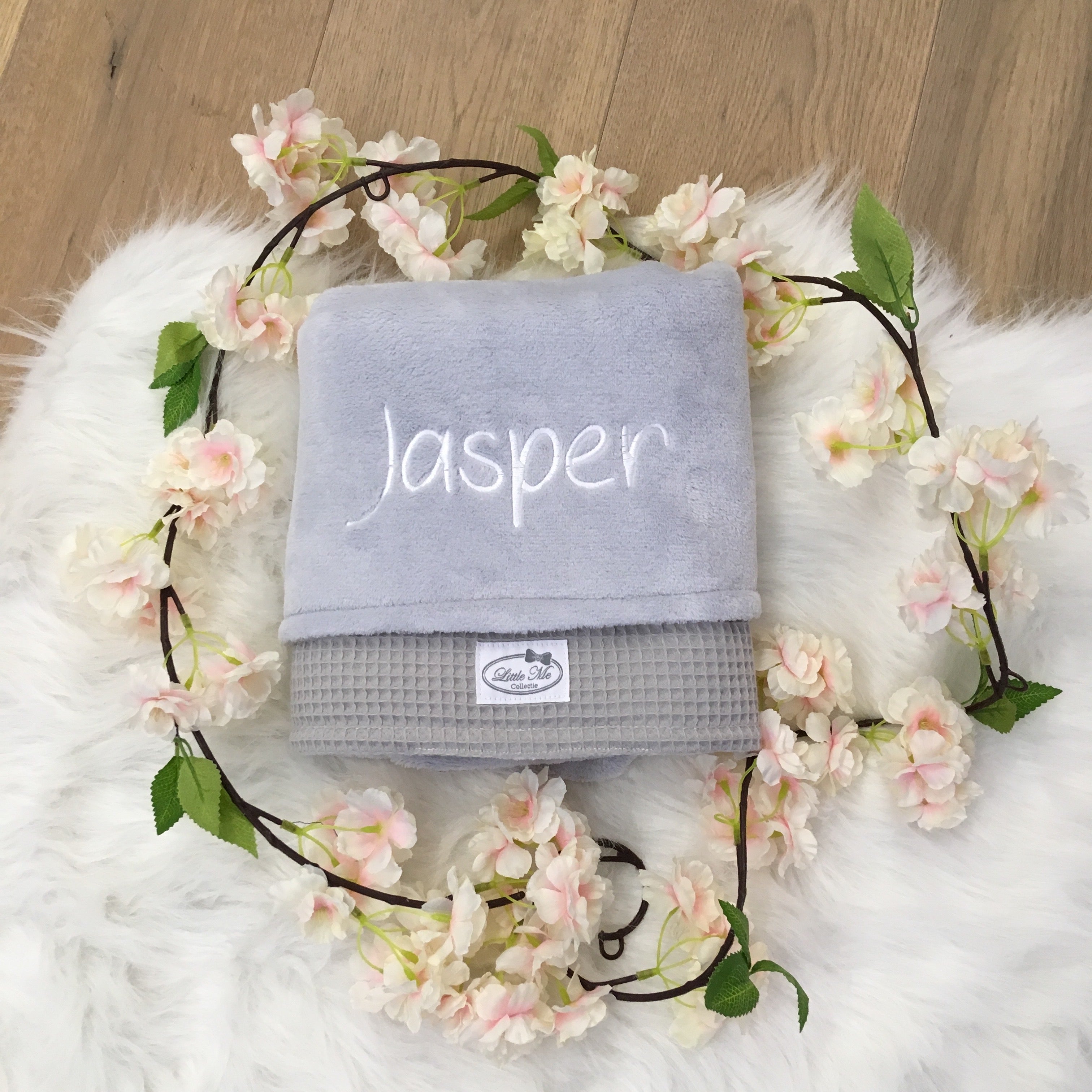 Winterdeken Warm wafel grijs