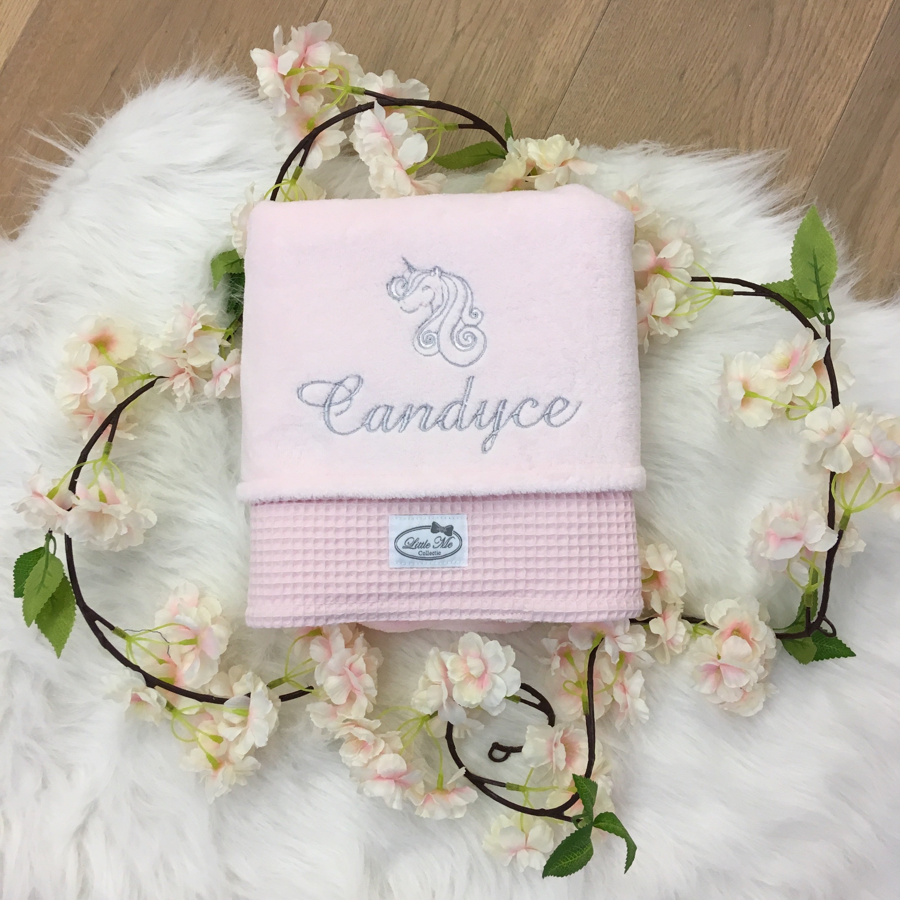 Winterdeken warm wafel lichtroze