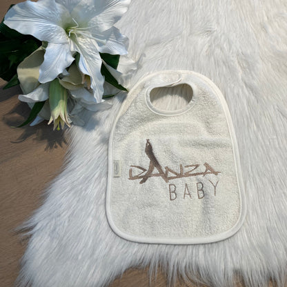 Slab met naam | Gepersonaliseerde baby slab katoen | Vanilla Milk