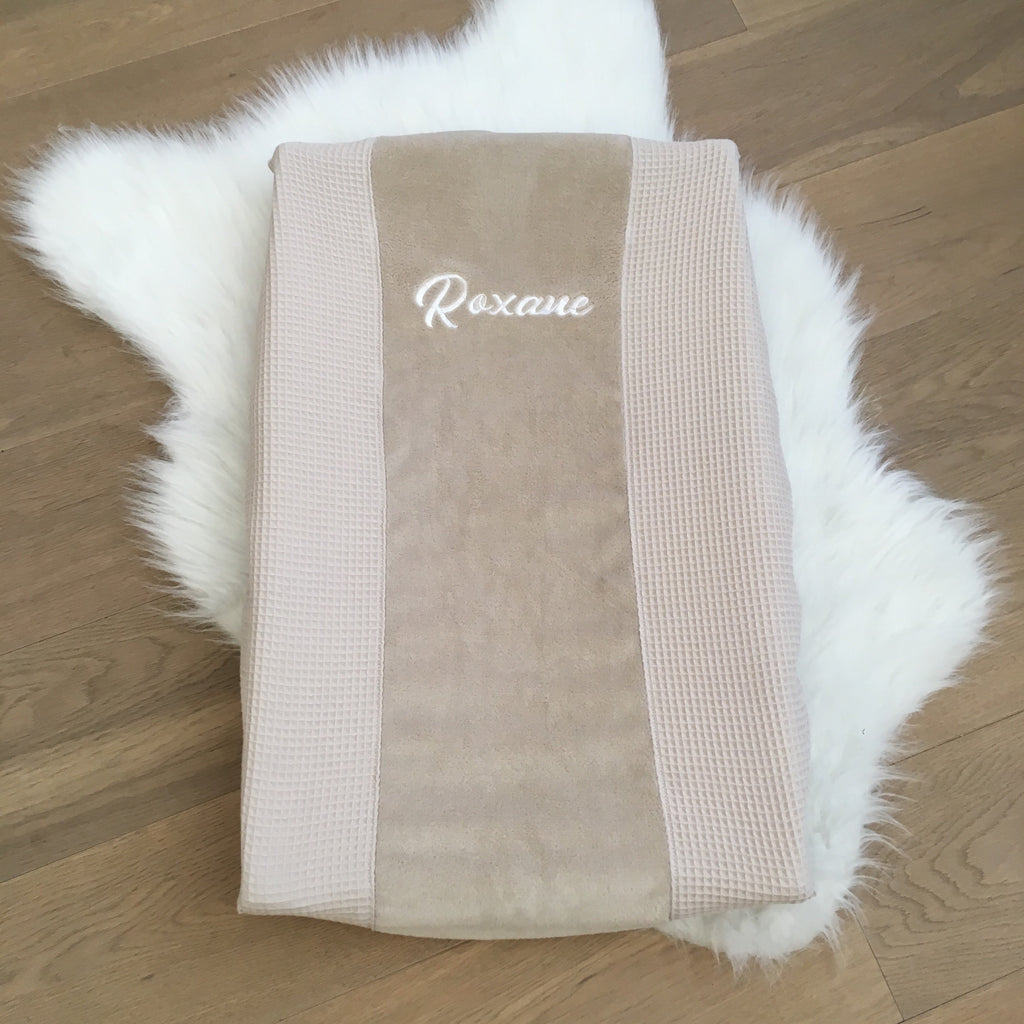 Hoes verzorgingskussen wafel beige /fleece beige