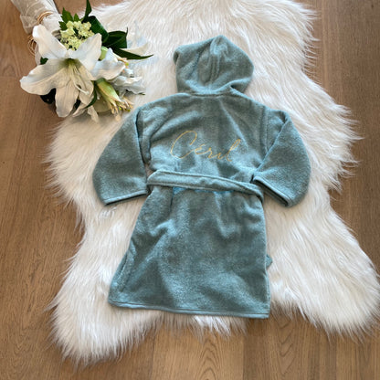 Baby badjas met naam | Gepersonaliseerde | Forest Moss
