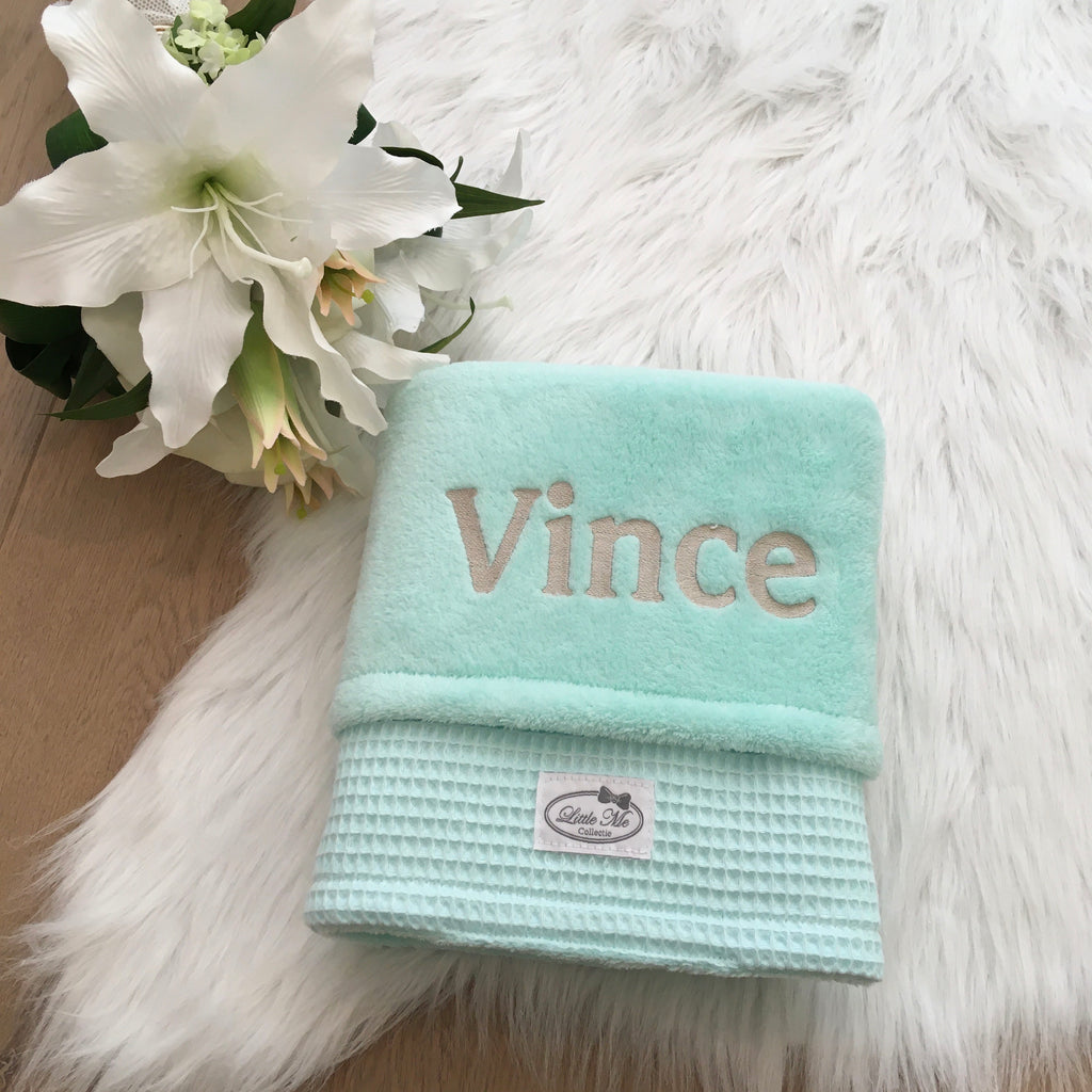 Winterdeken warm wafel munt