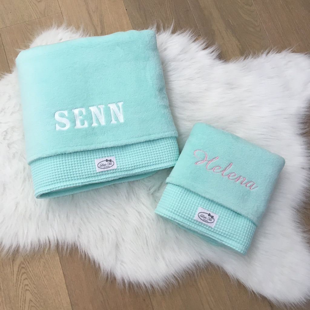 Winterdeken warm wafel munt