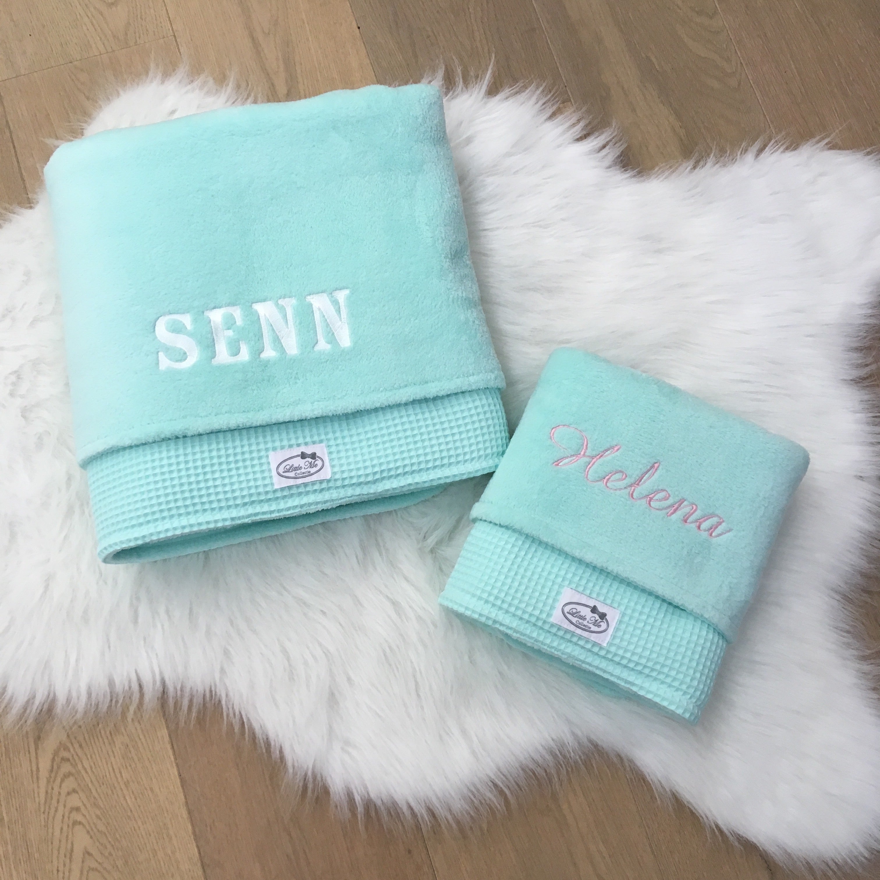 Winterdeken warm wafel munt