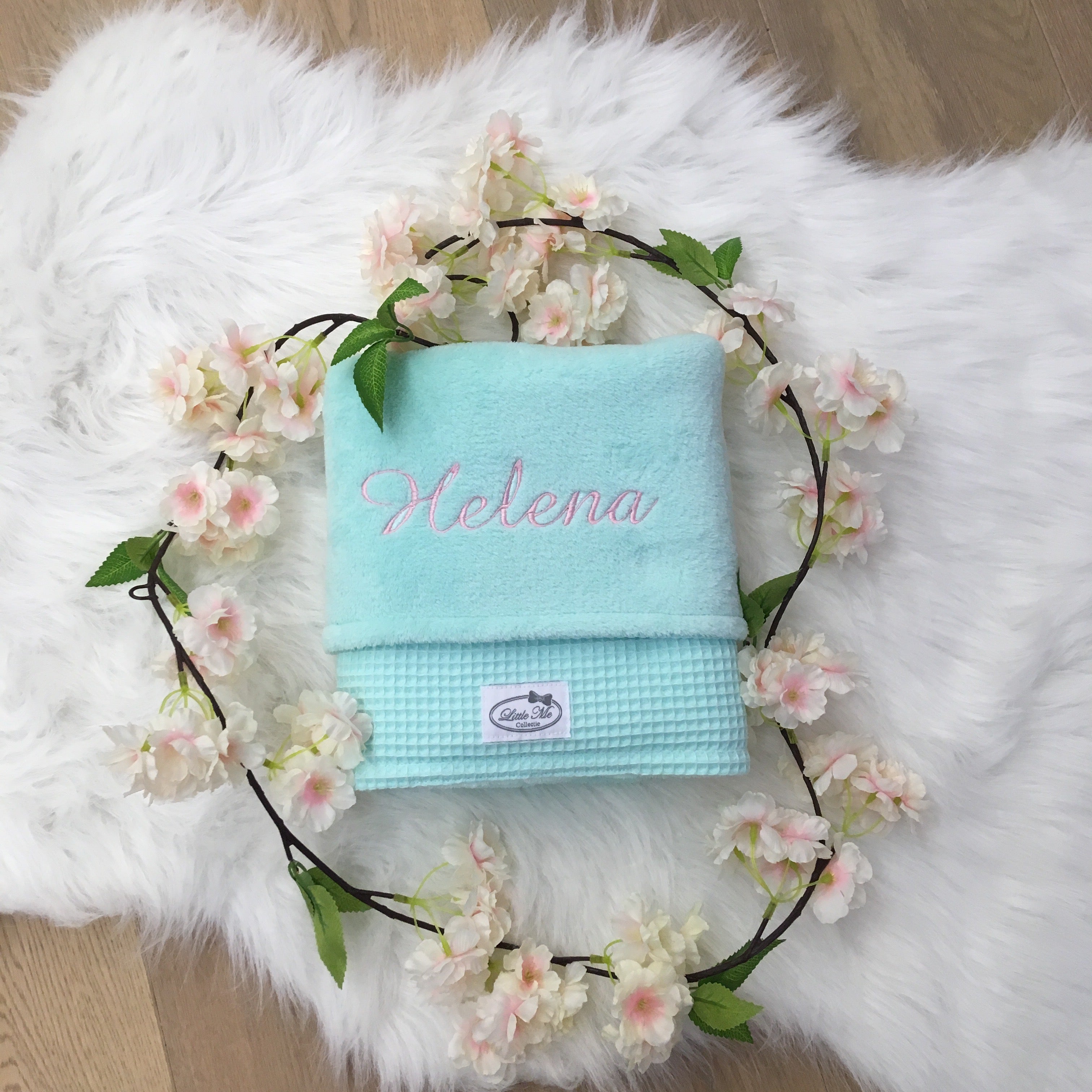 Winterdeken warm wafel munt