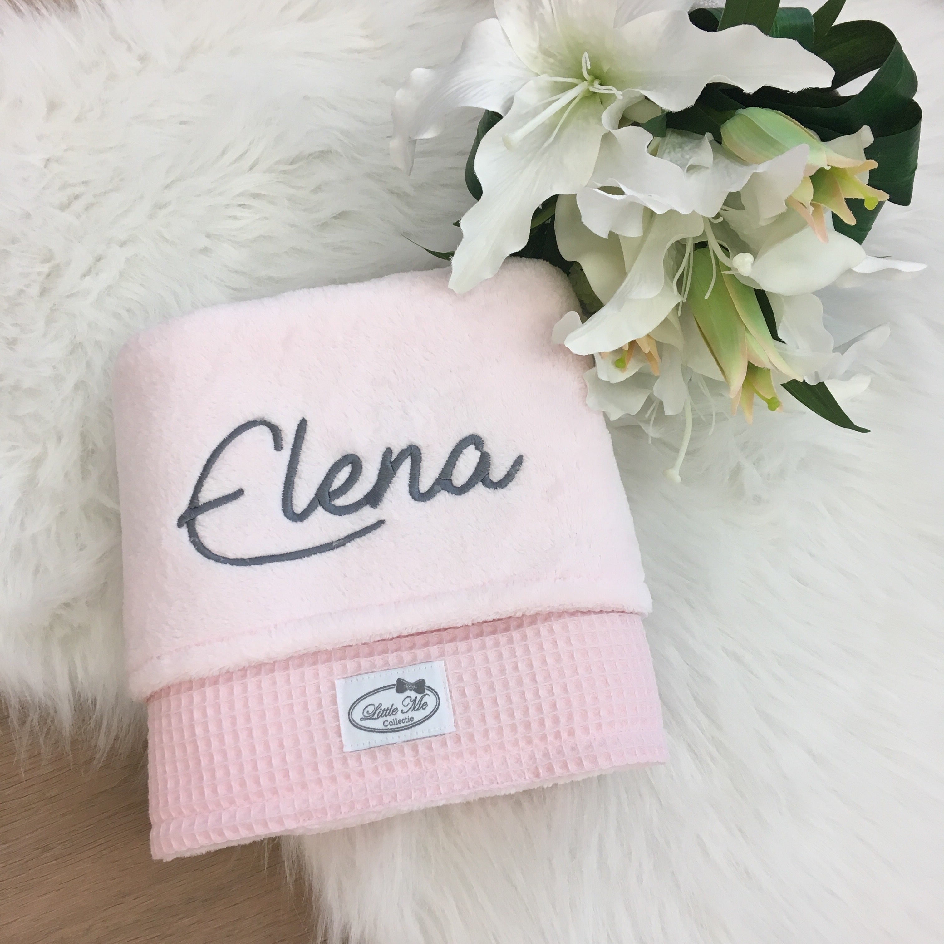 Winterdeken warm wafel lichtroze