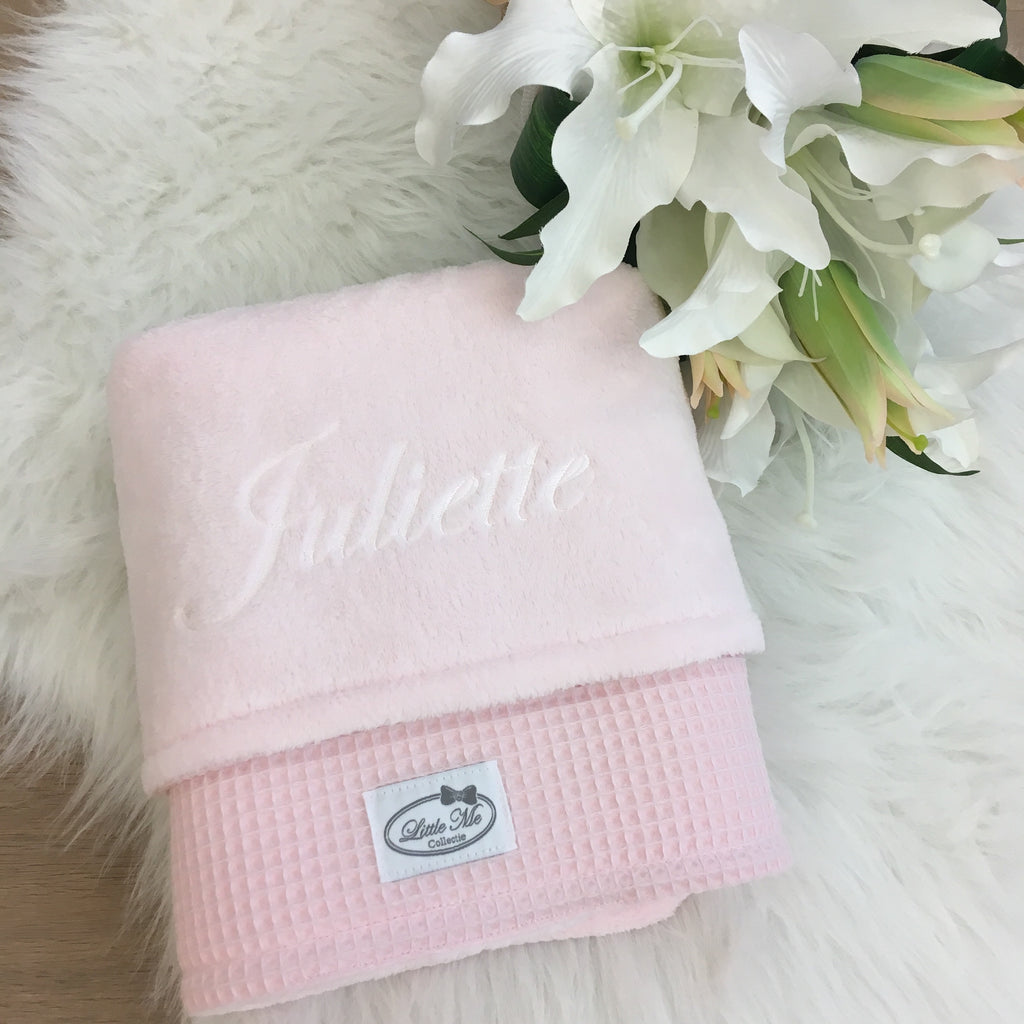 Winterdeken warm wafel lichtroze