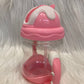 Drinkbeker met rietje 320ml roze