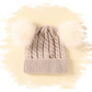 Casual muts beige dubbele pompom cream