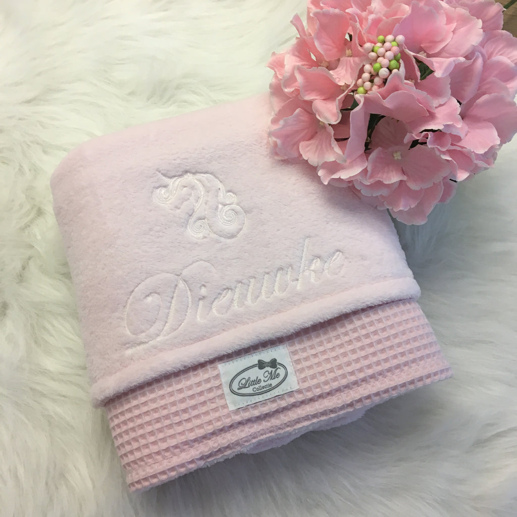 Winterdeken warm wafel lichtroze