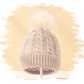 Casual babymuts beige enkele pompom beige