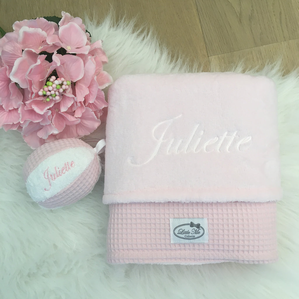 Winterdeken warm wafel lichtroze