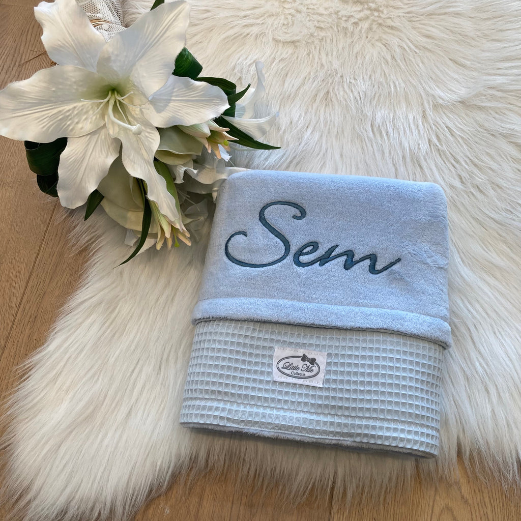 Winterdeken wafel Lichtblauw