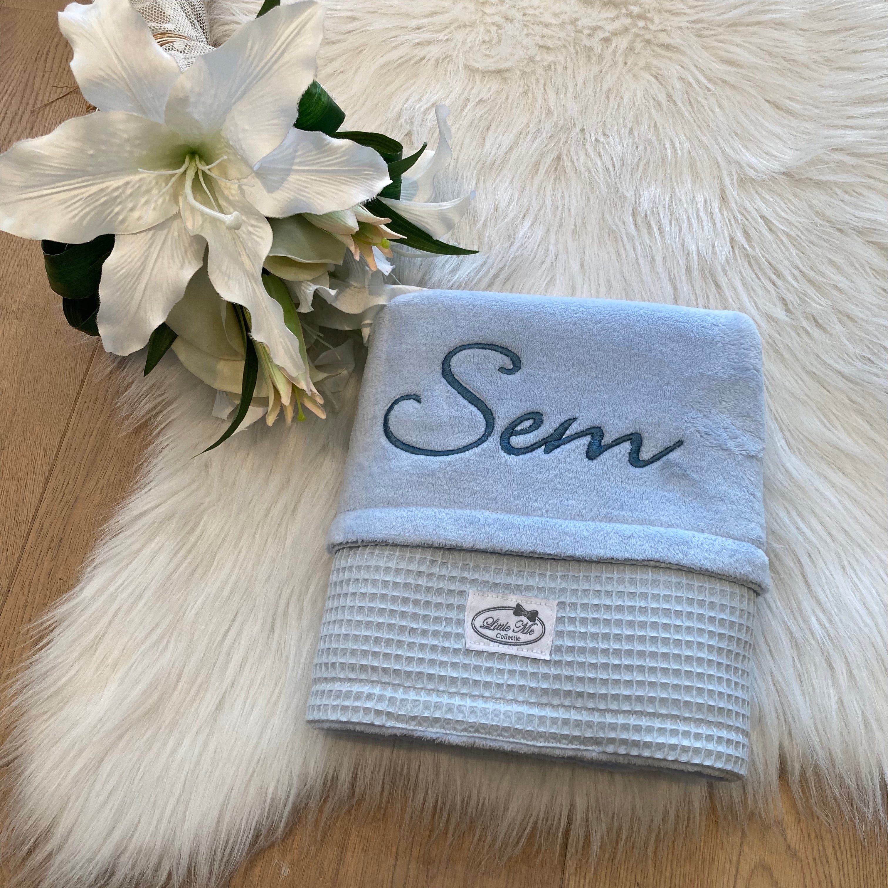 Winterdeken wafel Lichtblauw