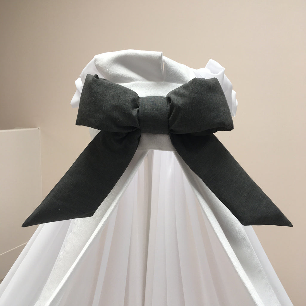 Parkomranding met overslag + inlegger + hemel wit suede