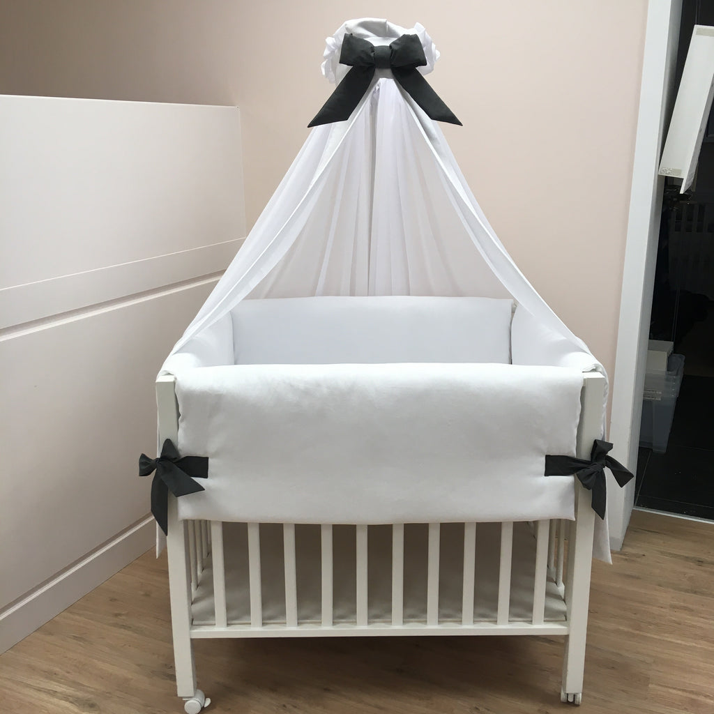 Parkomranding met overslag + inlegger + hemel wit suede